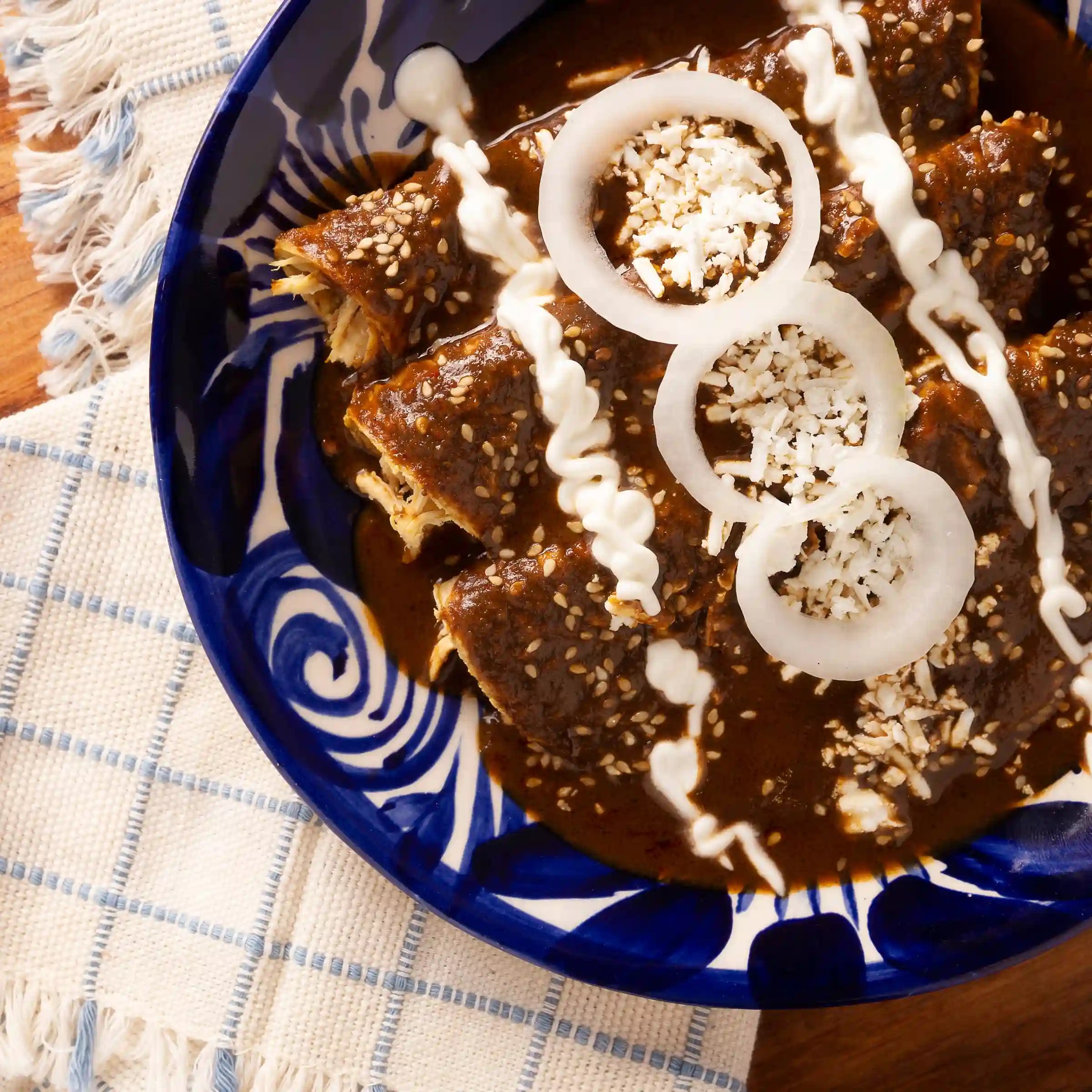 Mole poblano enchiladas