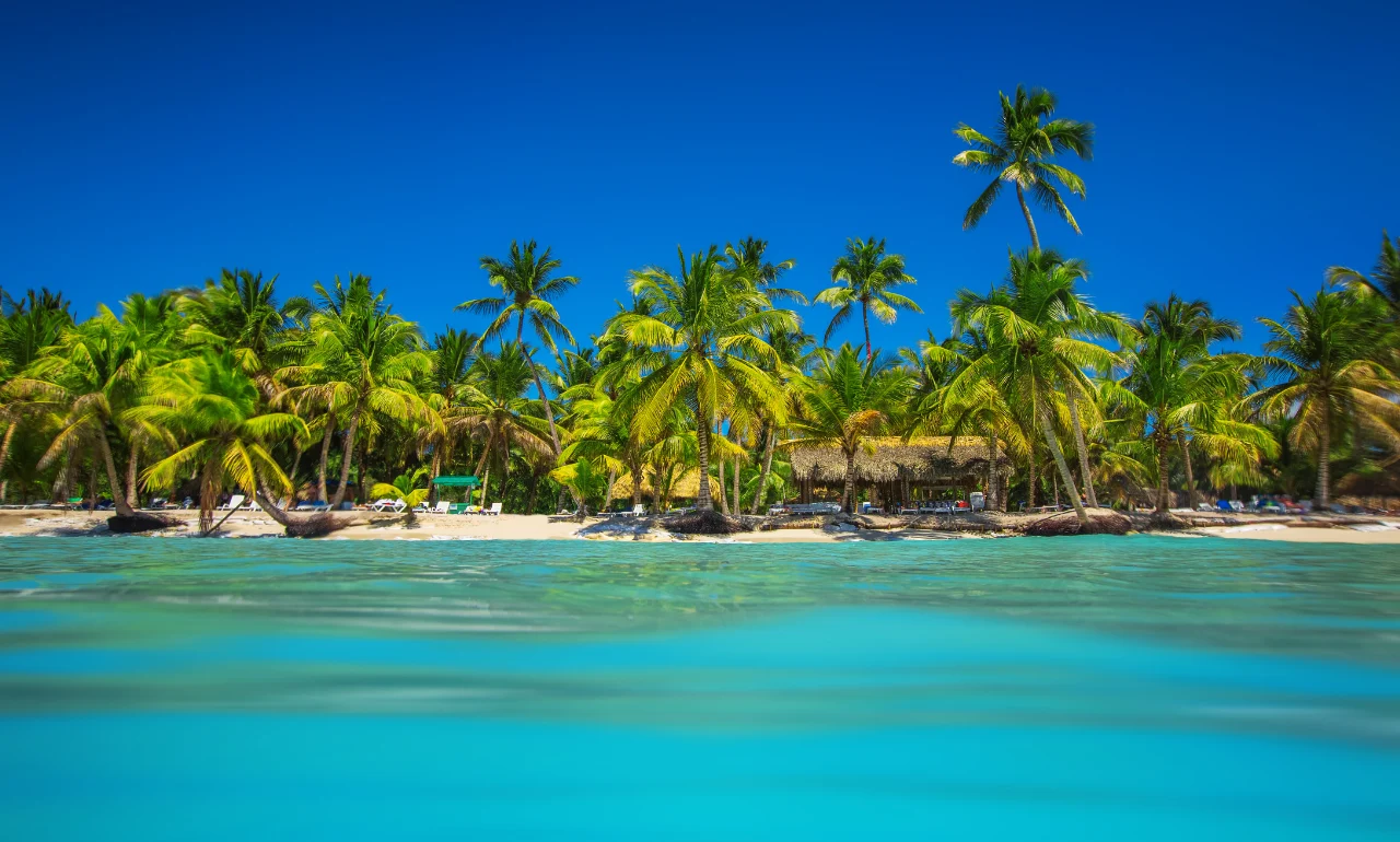 Tropikalna plaża na wyspie w Punta Cana, Dominikana