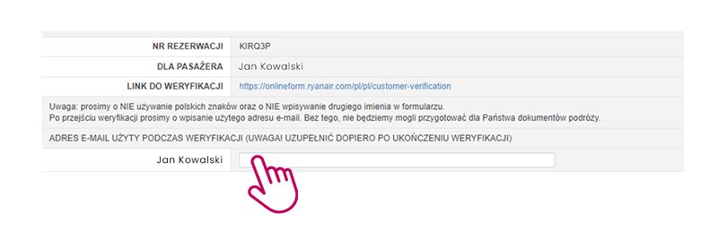 uzupełnij e-mail