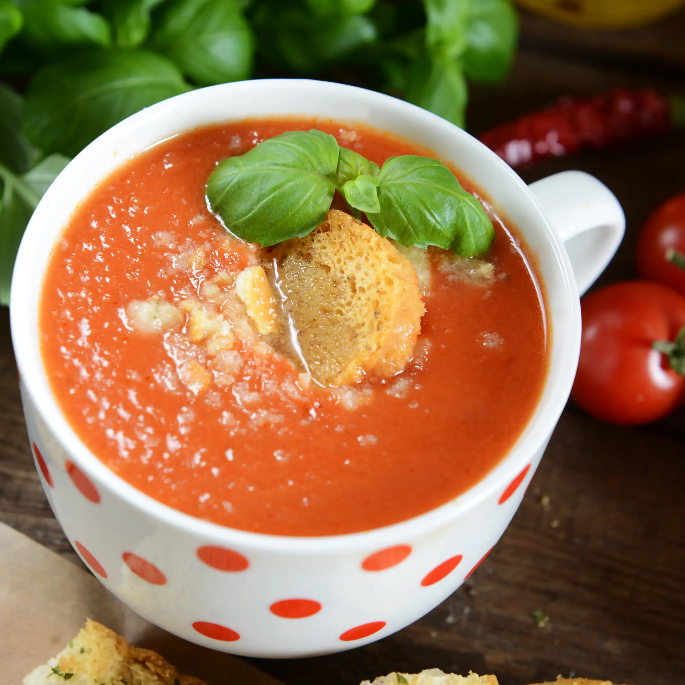 Gazpacho – hiszpański chłodnik pomidorowy z bazylią